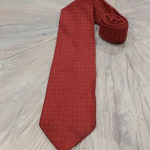 Giorgio Armani 100% silk tie red with blue & white